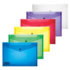 Carry Folders: A4 Plastic Envelope With Stud